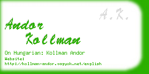 andor kollman business card